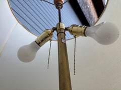 Massive Ceramic Marbro Lamp with Thistle Painting