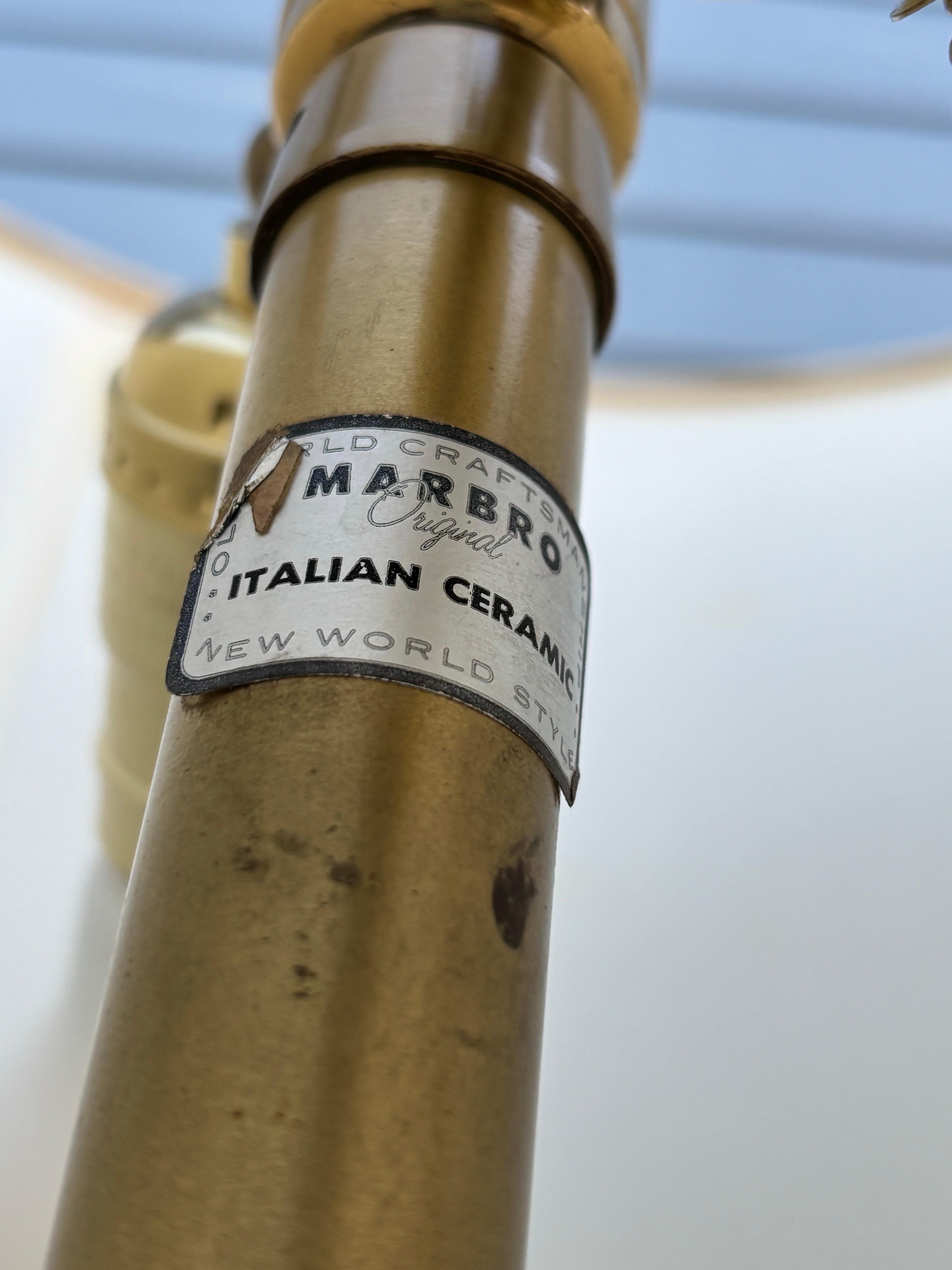 Italiano Lampada Marbro in ceramica massiccia con dipinto un cardo in vendita