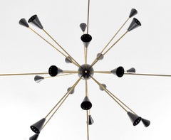 Large 1970s Italian Sputnik Chandelier in Manner of Stilnovo