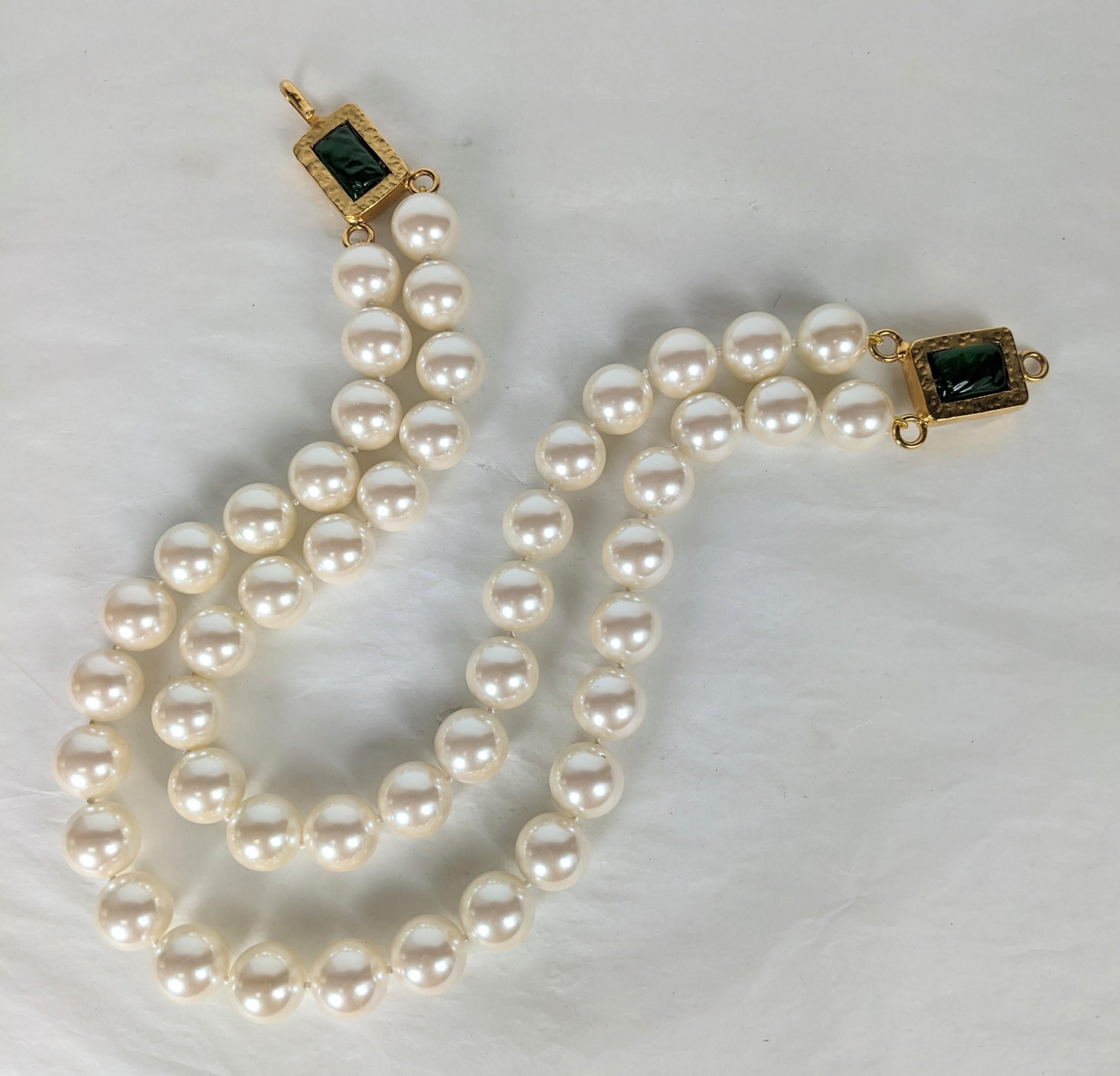 Byzantine Massive Chanel Double Strand Maison Gripoix Pearl Necklace For Sale