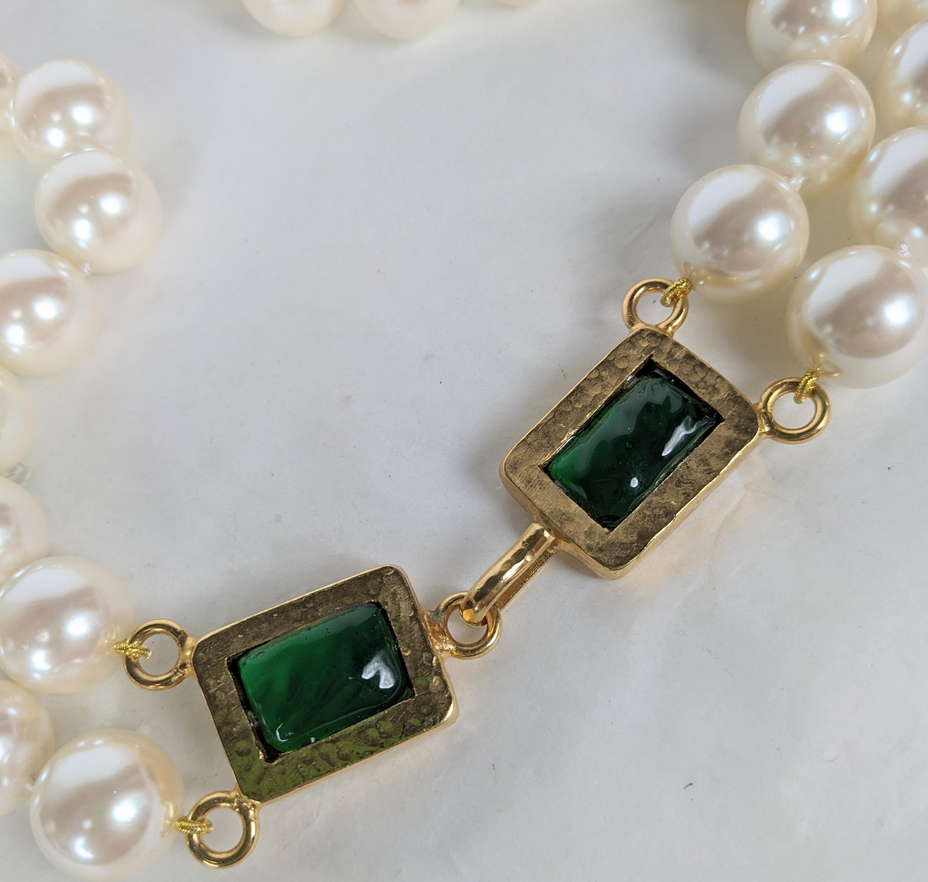 Women's or Men's Massive Chanel Double Strand Maison Gripoix Pearl Necklace For Sale