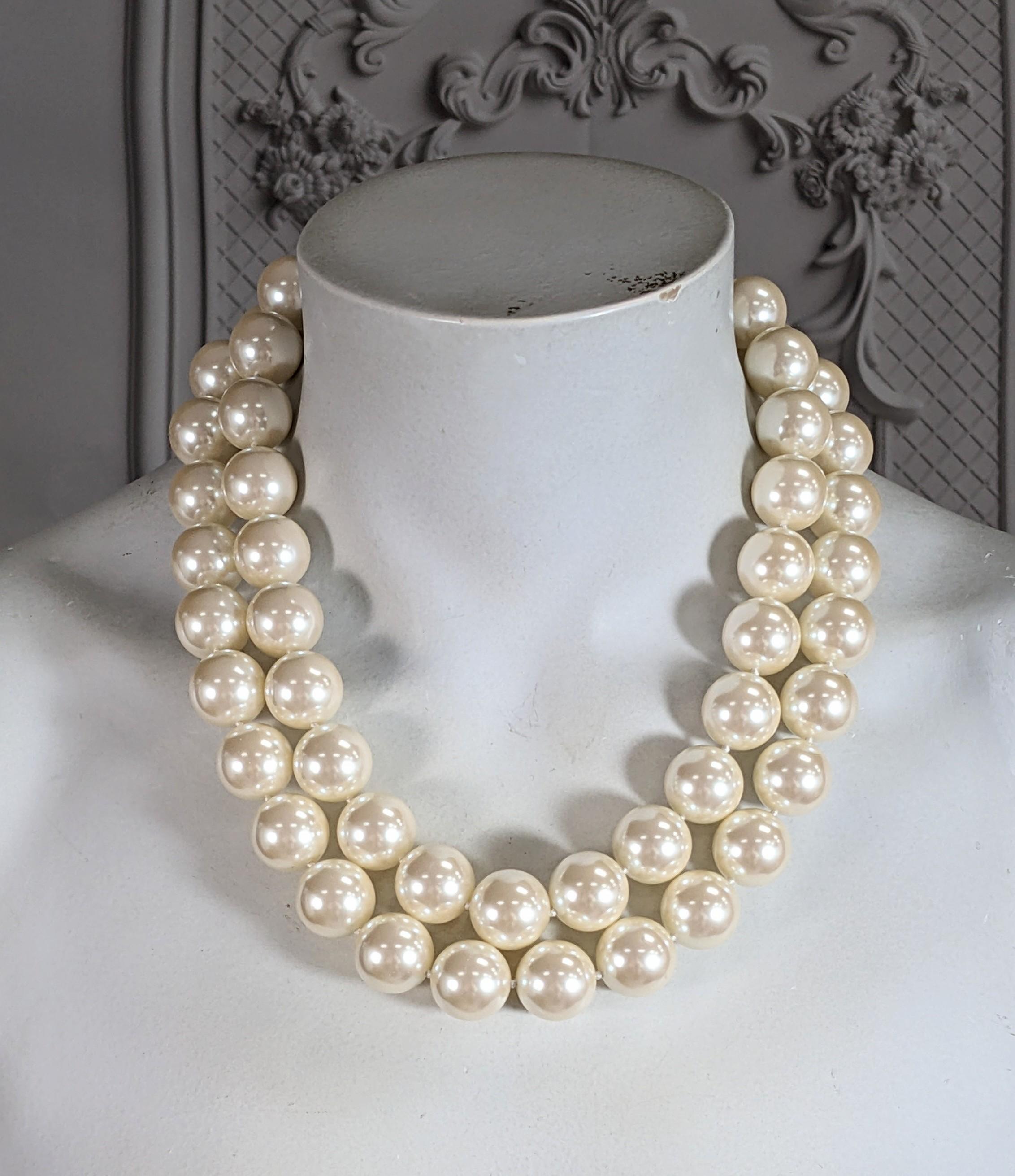 Massive Chanel Double Strand Maison Gripoix Pearl Necklace For Sale 2