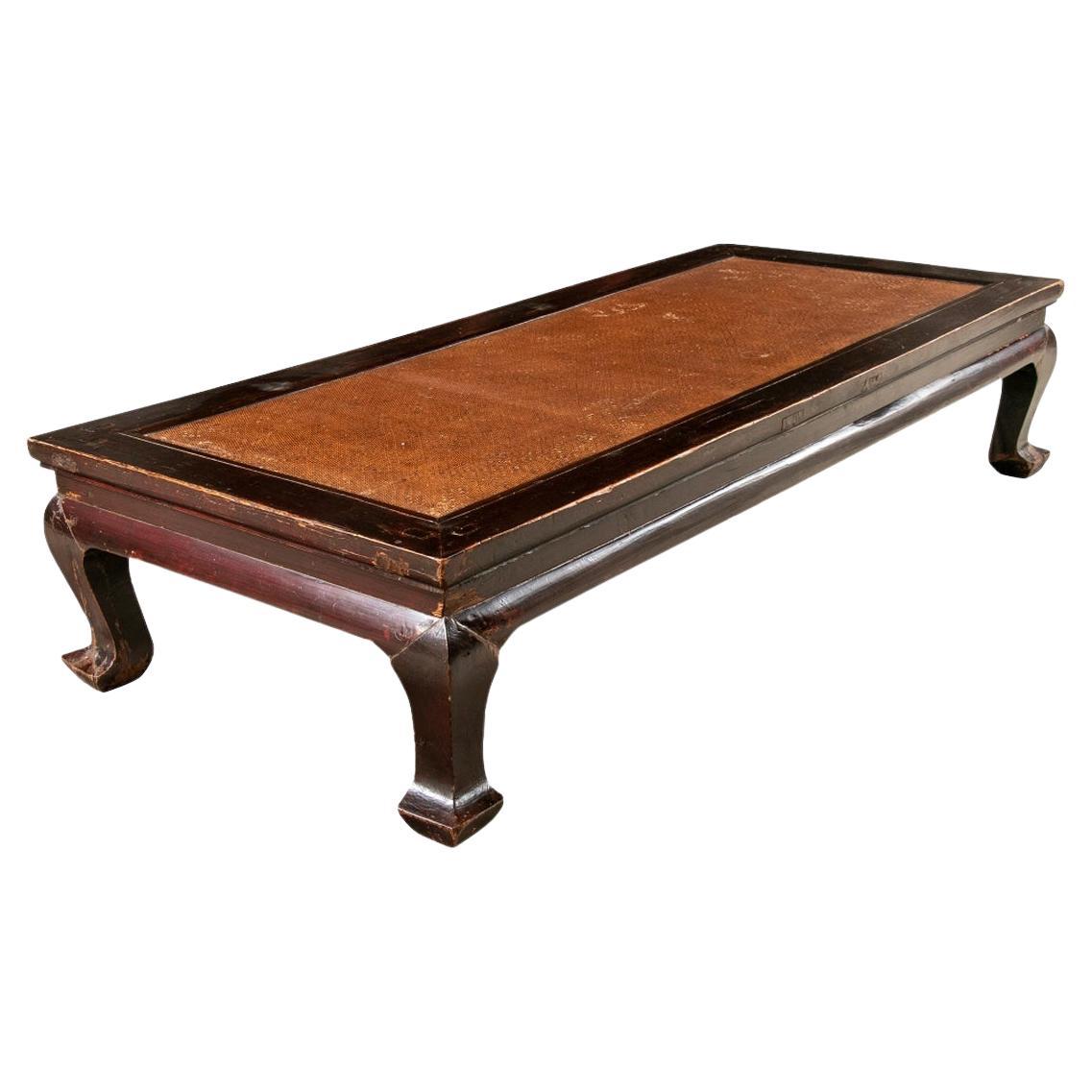 Massive Chinese Carved Wood Low Table/ Daybed 