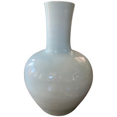Massive Chinese Export Celadon Long Neck Vase