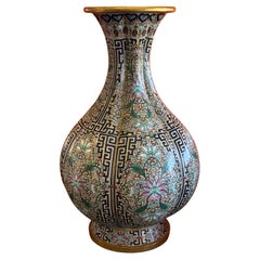 Antique Massive Chinese Cloisonne Bulbous Vase