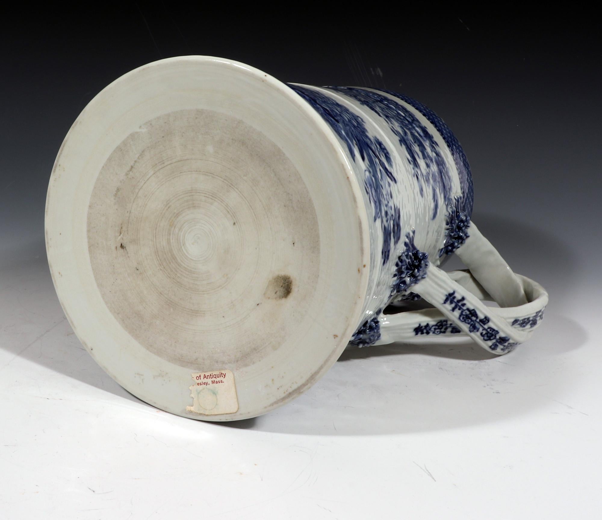 Massive Chinese Export Porcelain Blue & White Fitzhugh Toasting Tankard 6