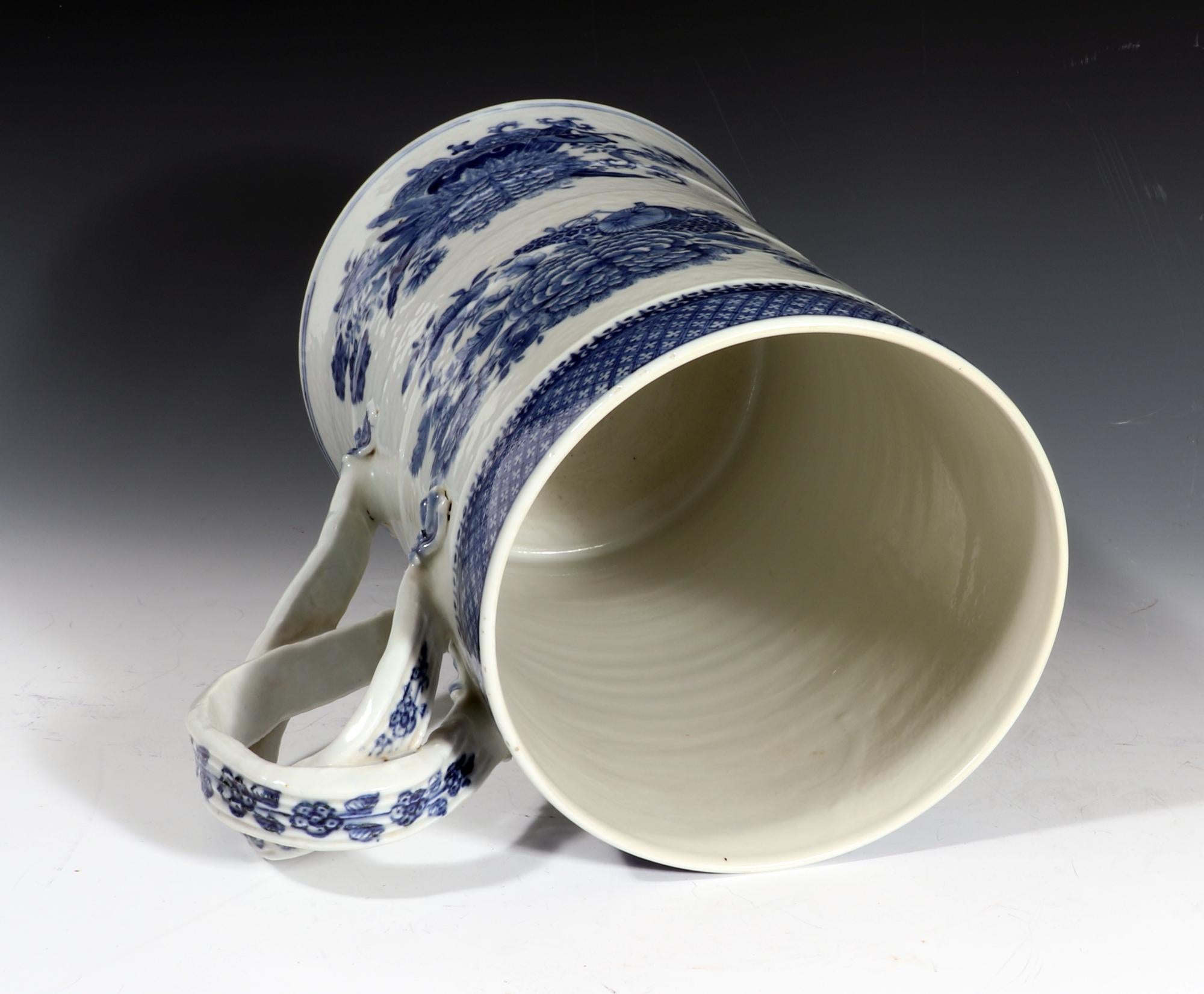 Massive Chinese Export Porcelain Blue & White Fitzhugh Toasting Tankard 7