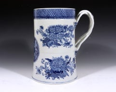 Massive Chinese Export Porcelain Blue & White Fitzhugh Toasting Tankard