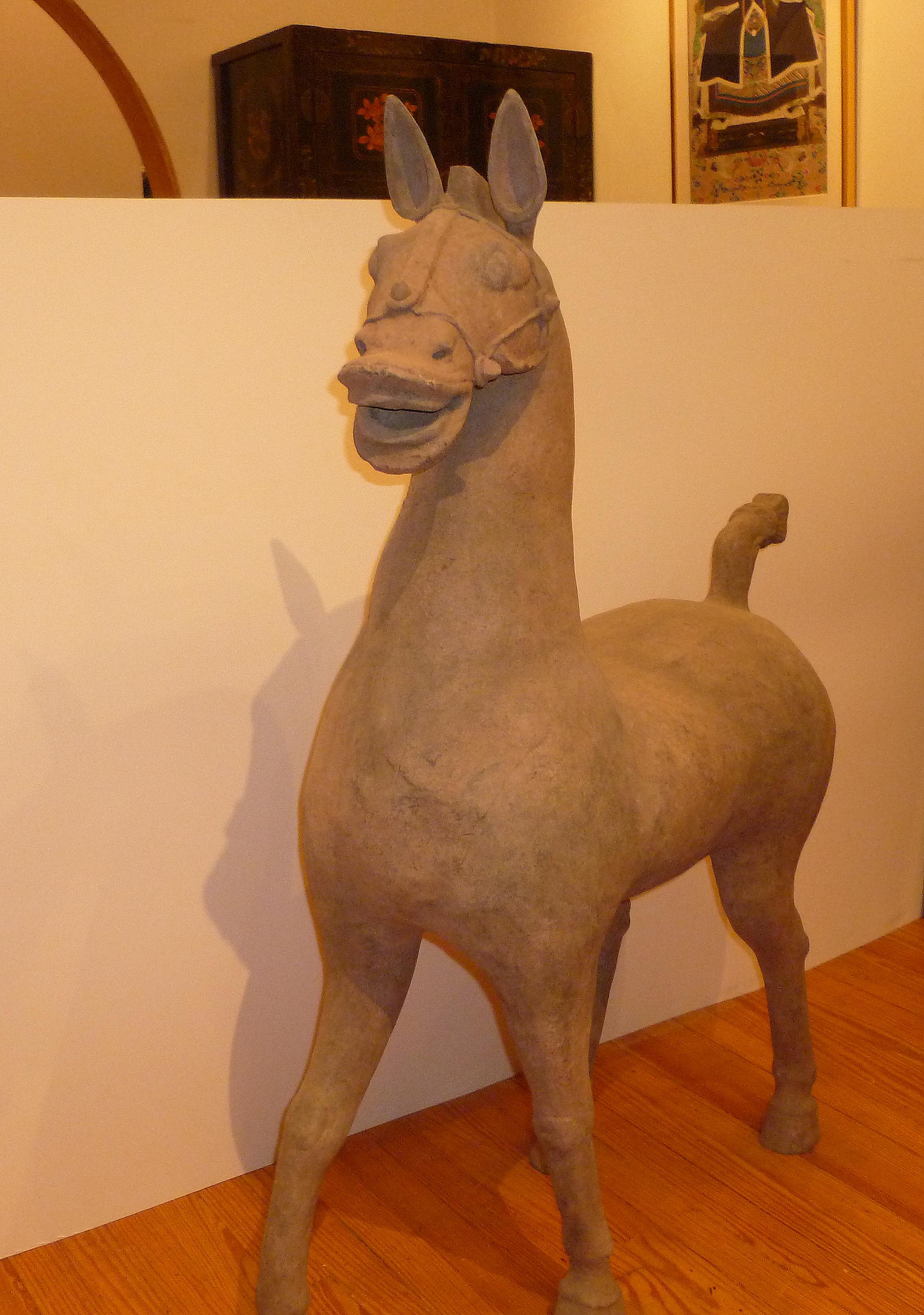 Massive Chinese Han Dynasty Sichuan Terracotta Pottery Horse, Oxford TL Tested For Sale 1