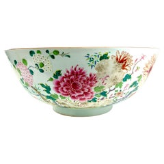 Massive Chinese Punch Bowl Hand Painted Qianlong Period, circa 1760