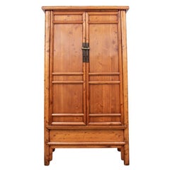 Massive Chinese Tapering Armoire Cabinet