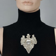 Massive broche pendentif CHRISTIAN LACROIX NOEL 2007 Miroir Cœur en édition limitée