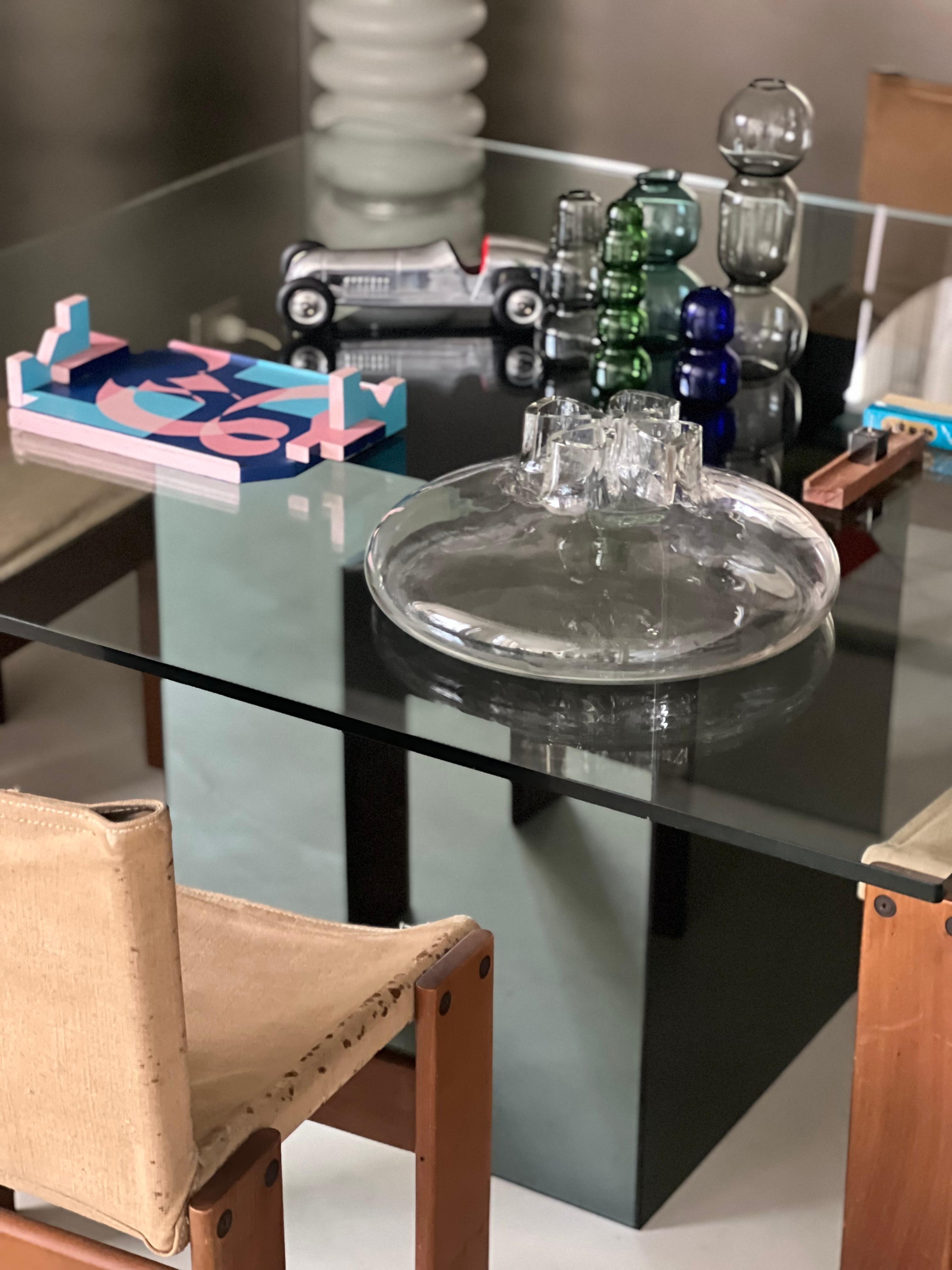 Massive clear Murano vase by Alfred Barbini, vetro sonoro Quadrifoglio, Italy For Sale 4