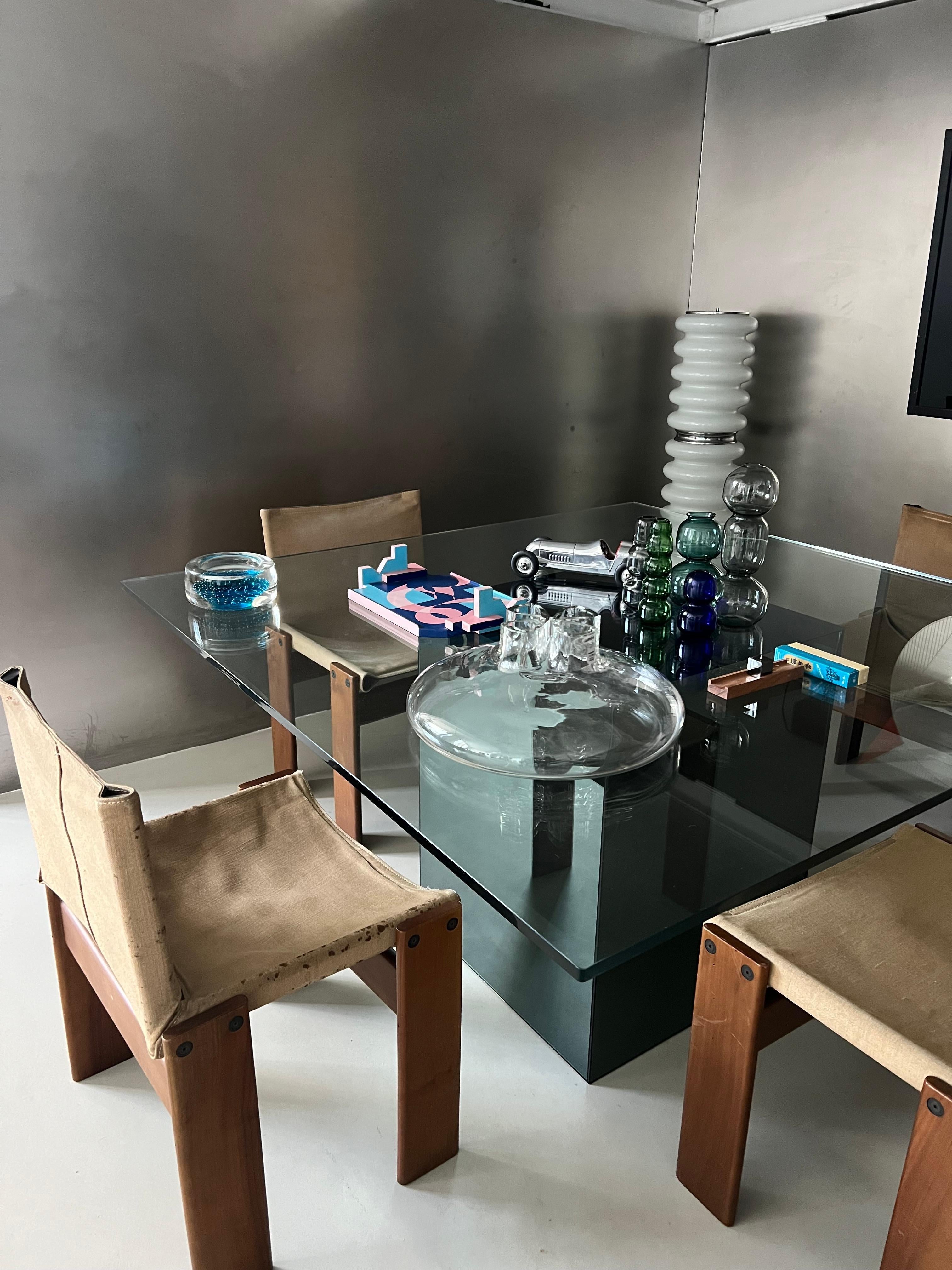 Massive clear Murano vase by Alfred Barbini, vetro sonoro Quadrifoglio, Italy For Sale 5