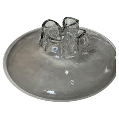 Massive clear Murano vase by Alfred Barbini, vetro sonoro Quadrifoglio, Italy