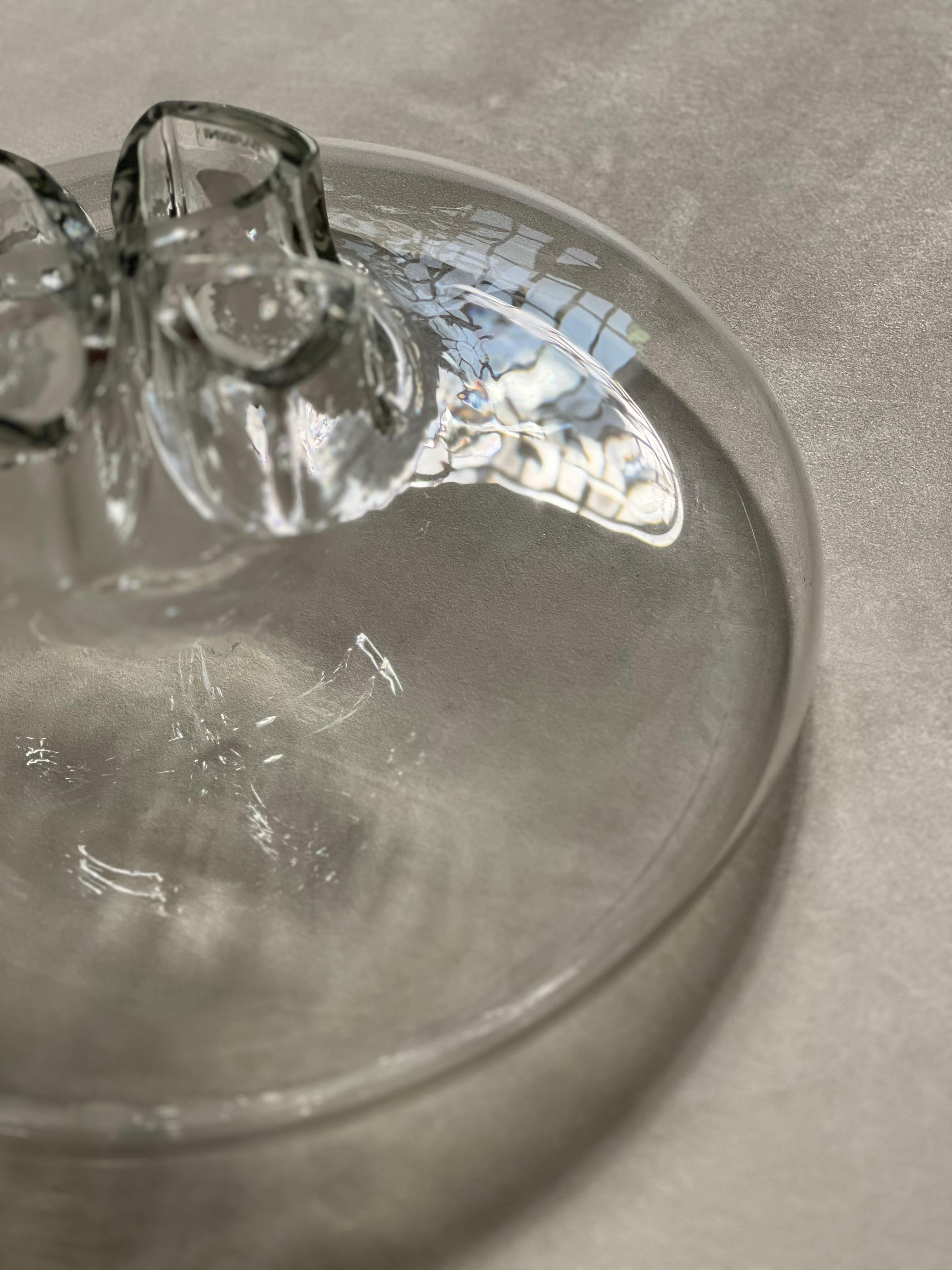 Massive clear Murano vase by Alfred Barbini, vetro sonoro Quadrifoglio, Italy For Sale 2