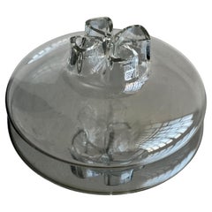 Gran jarrón de Murano transparente de Alfred Barbini, vetro sonoro Quadrifoglio, Italia