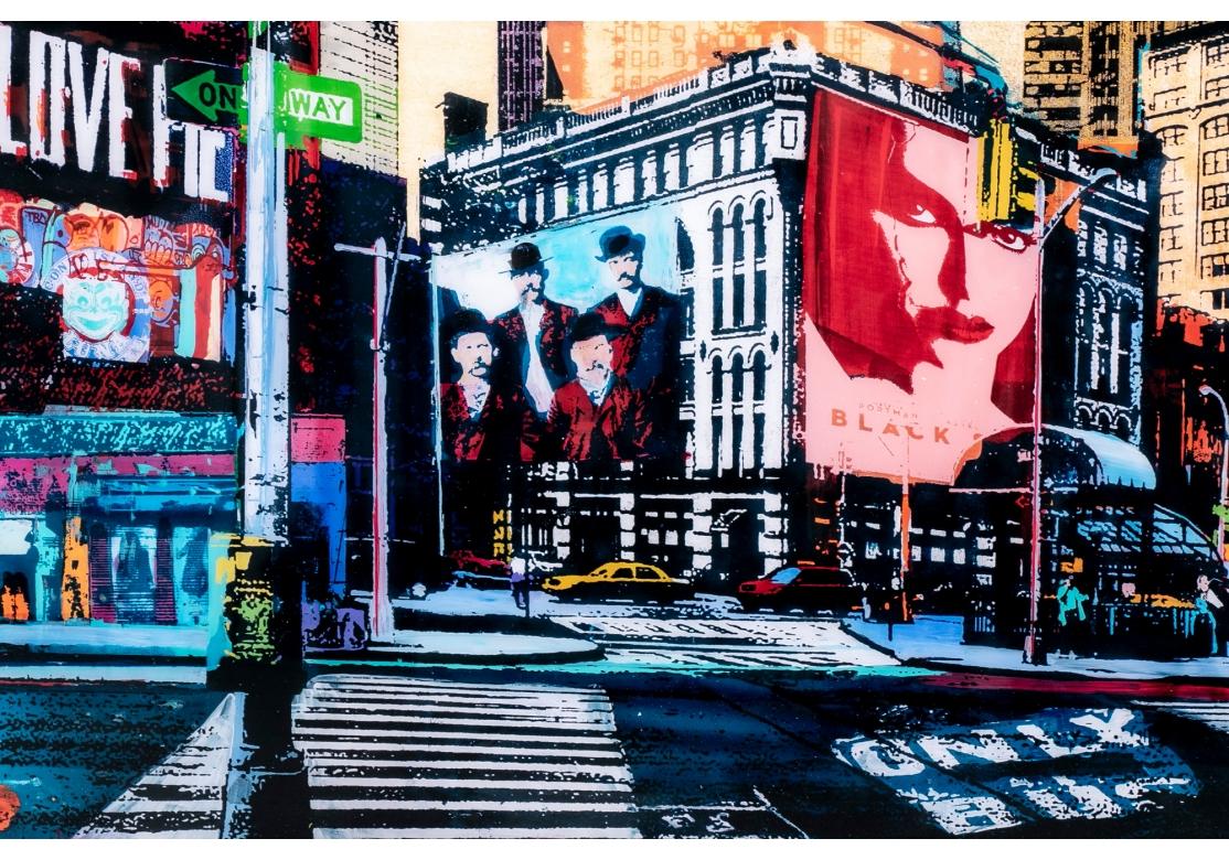Massive Color Print Montage, Manhattan Streetscape with Times Square For Sale 5