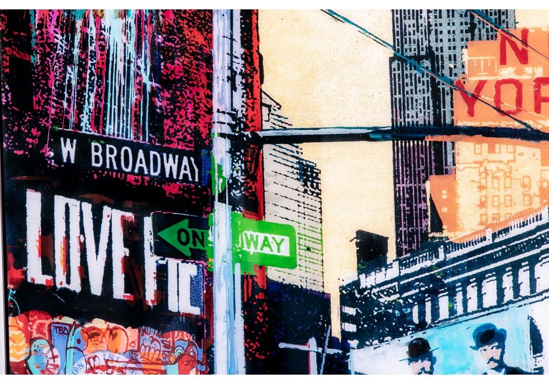 American Massive Color Print Montage, Manhattan Streetscape with Times Square For Sale