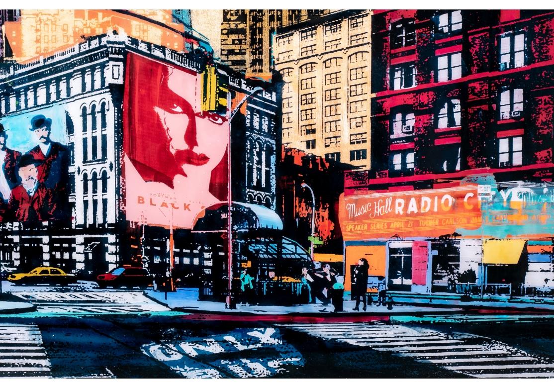 Contemporary Massive Color Print Montage, Manhattan Streetscape with Times Square For Sale