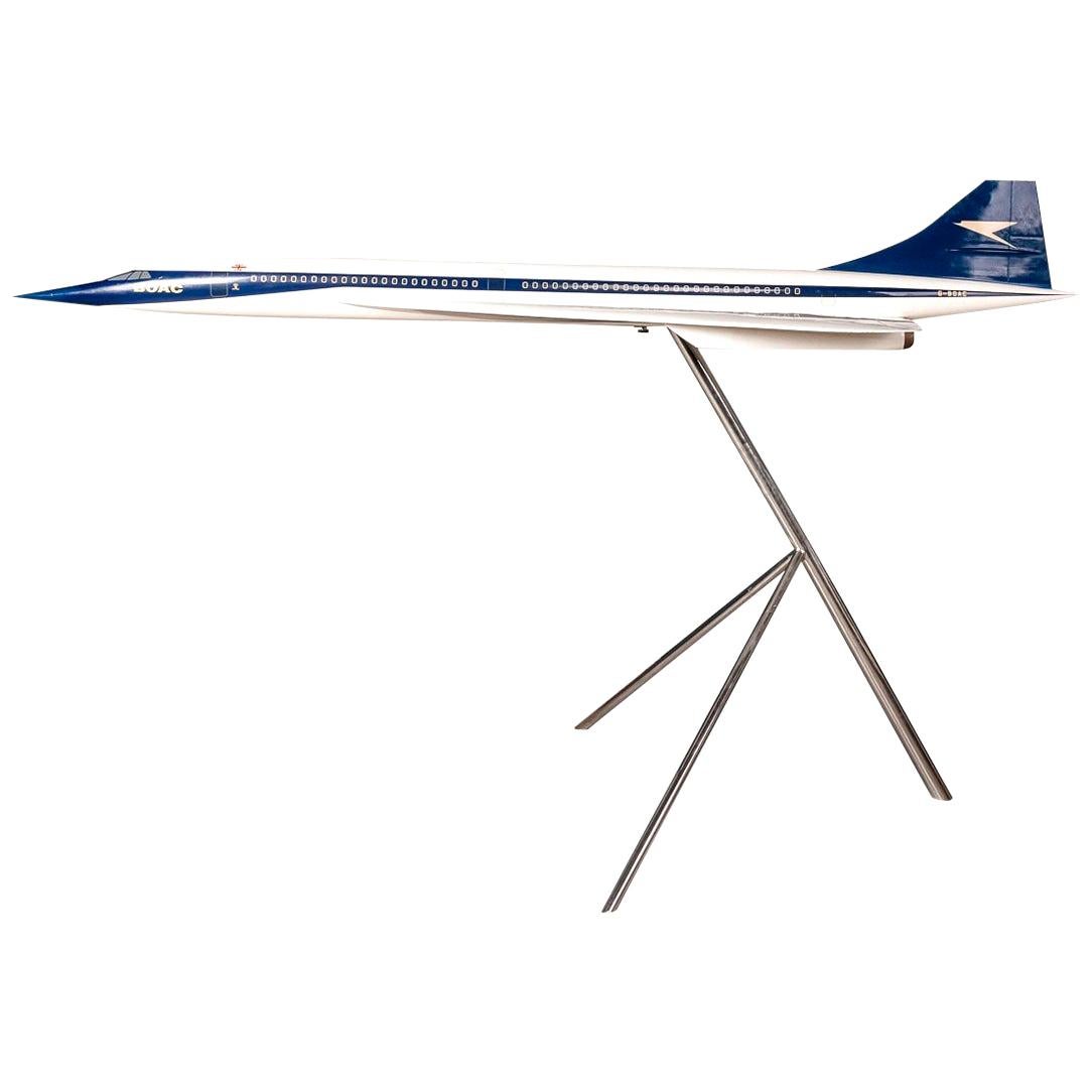 Massive Concorde Model on Original Chromed Stand, circa 1965