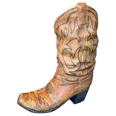 Massive Concrete Cowboy Boot Planter