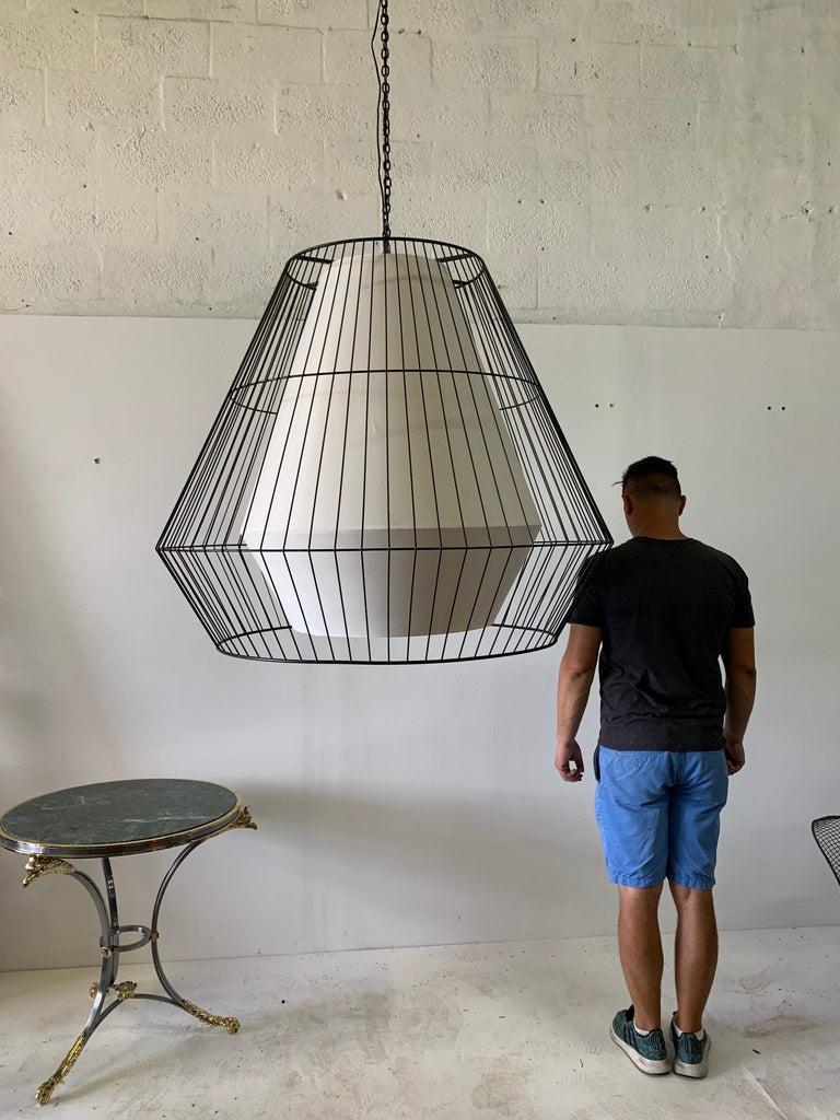 Massive Contemporary Cage Light Fixture For Sale at 1stDibs