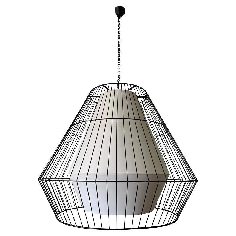 Massive Contemporary Cage Light Fixture For Sale at 1stDibs