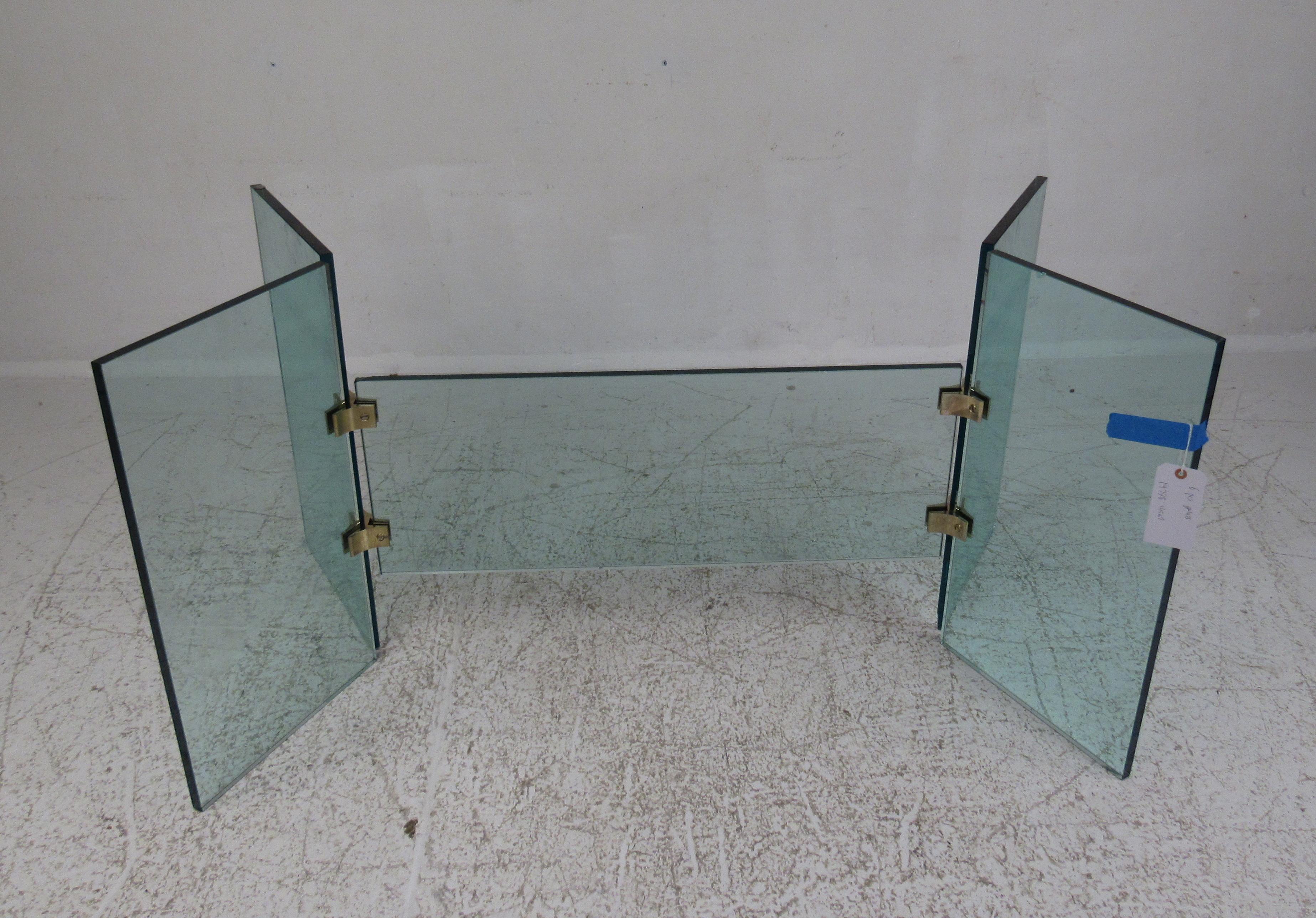 Mid-Century Modern Massive Contemporary Modern Beveled Glass Dining Table in the Style of Pace