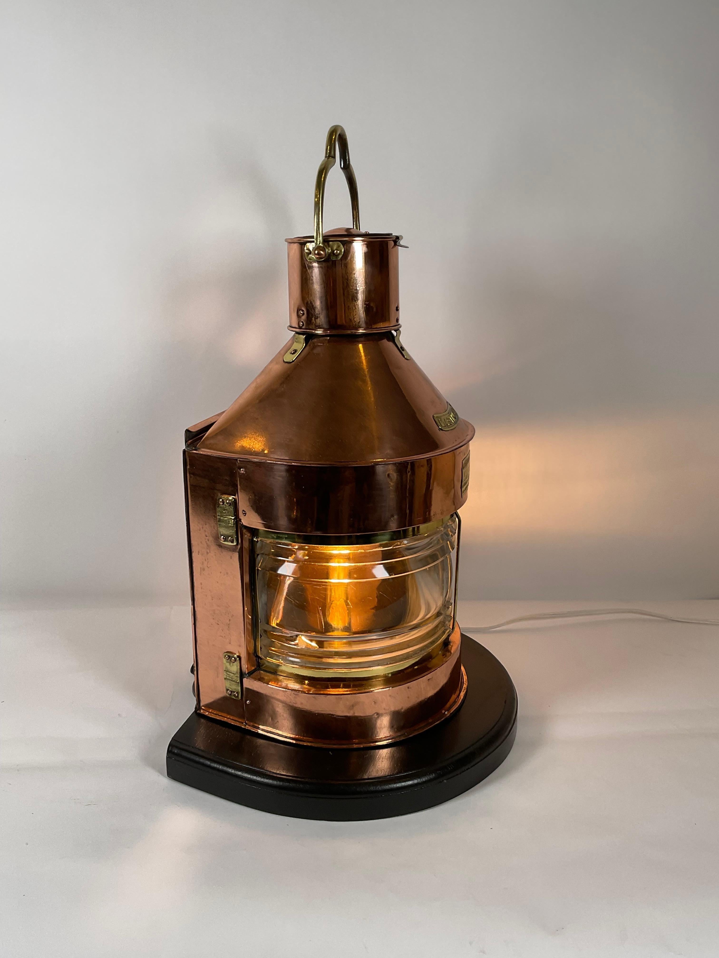 Massive Copper and Brass Ship’s Lantern For Sale 5