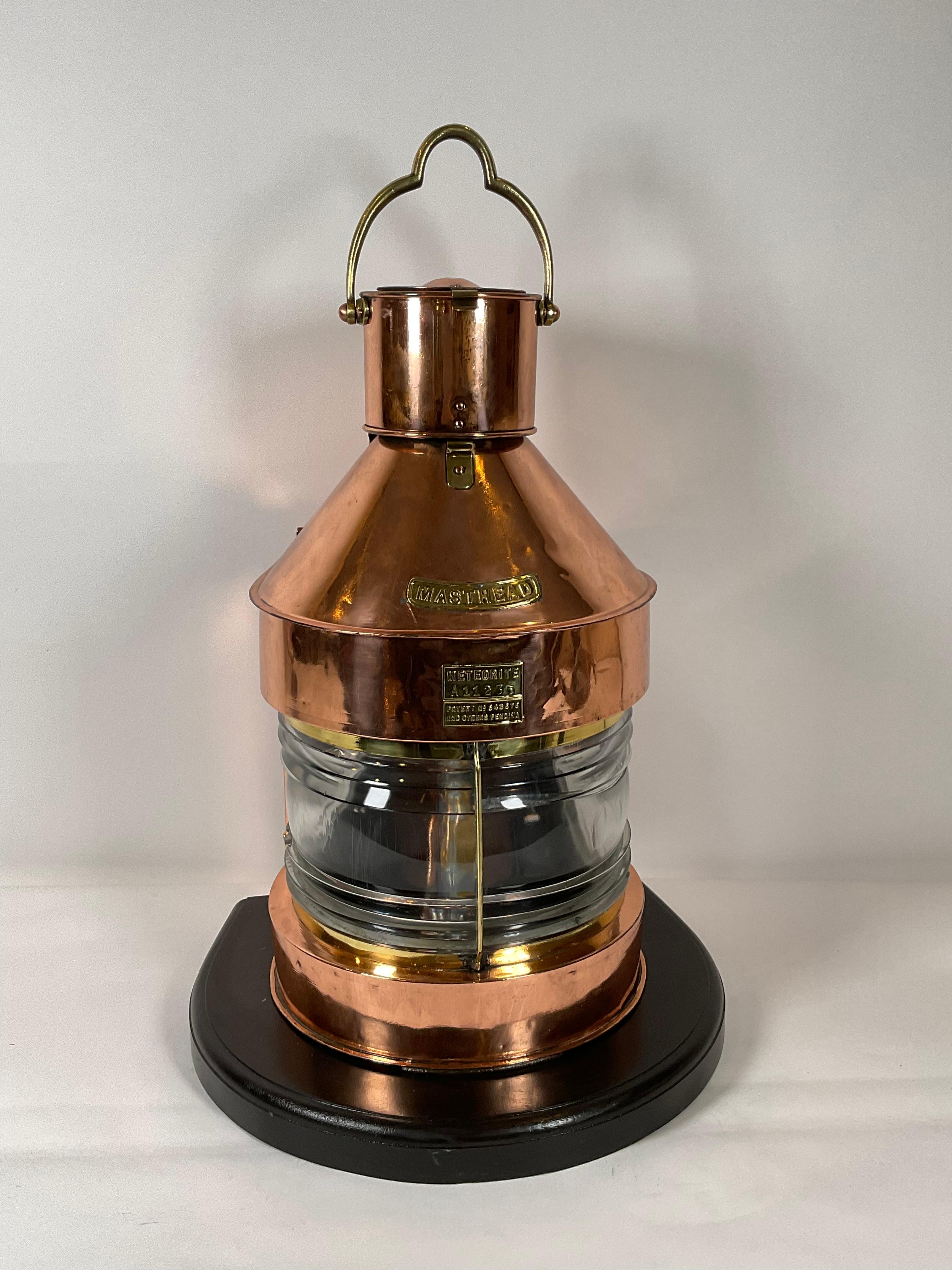 Massive Copper and Brass Ship’s Lantern For Sale 9