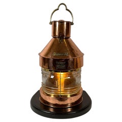 Antique Massive Copper and Brass Ship’s Lantern