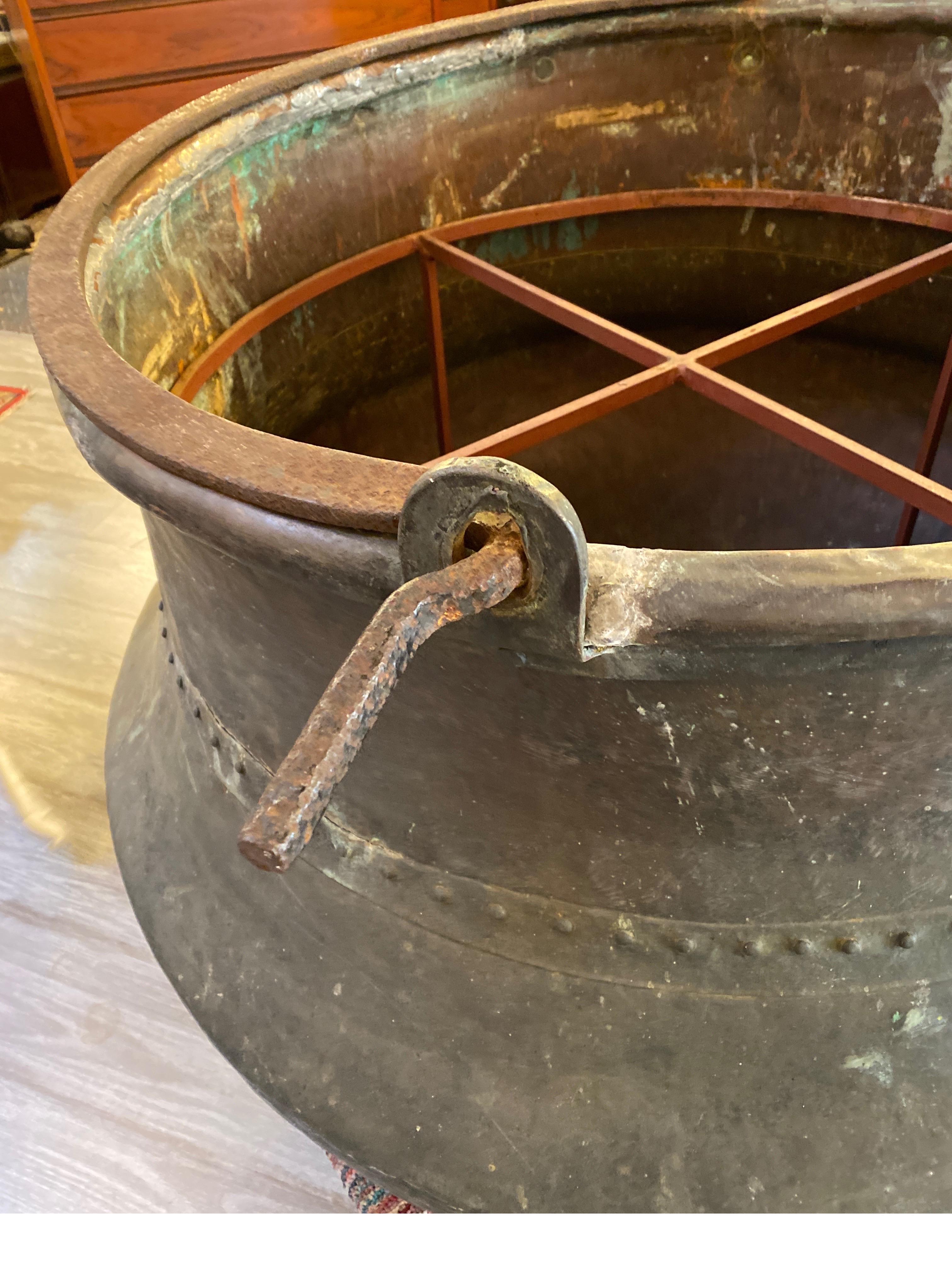 antique copper cauldron