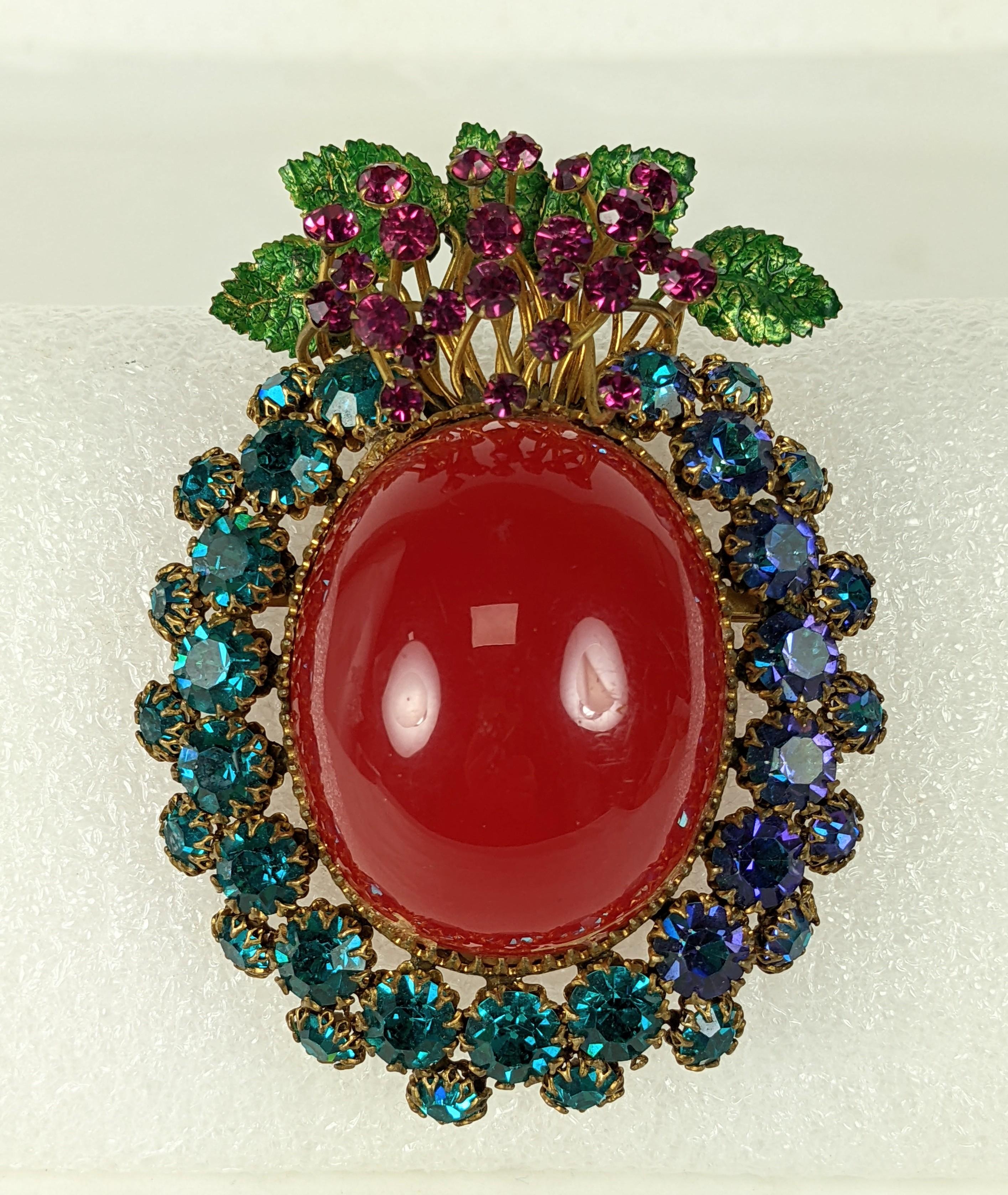 Massive Countess Cis Floral Brooch In Good Condition For Sale In New York, NY