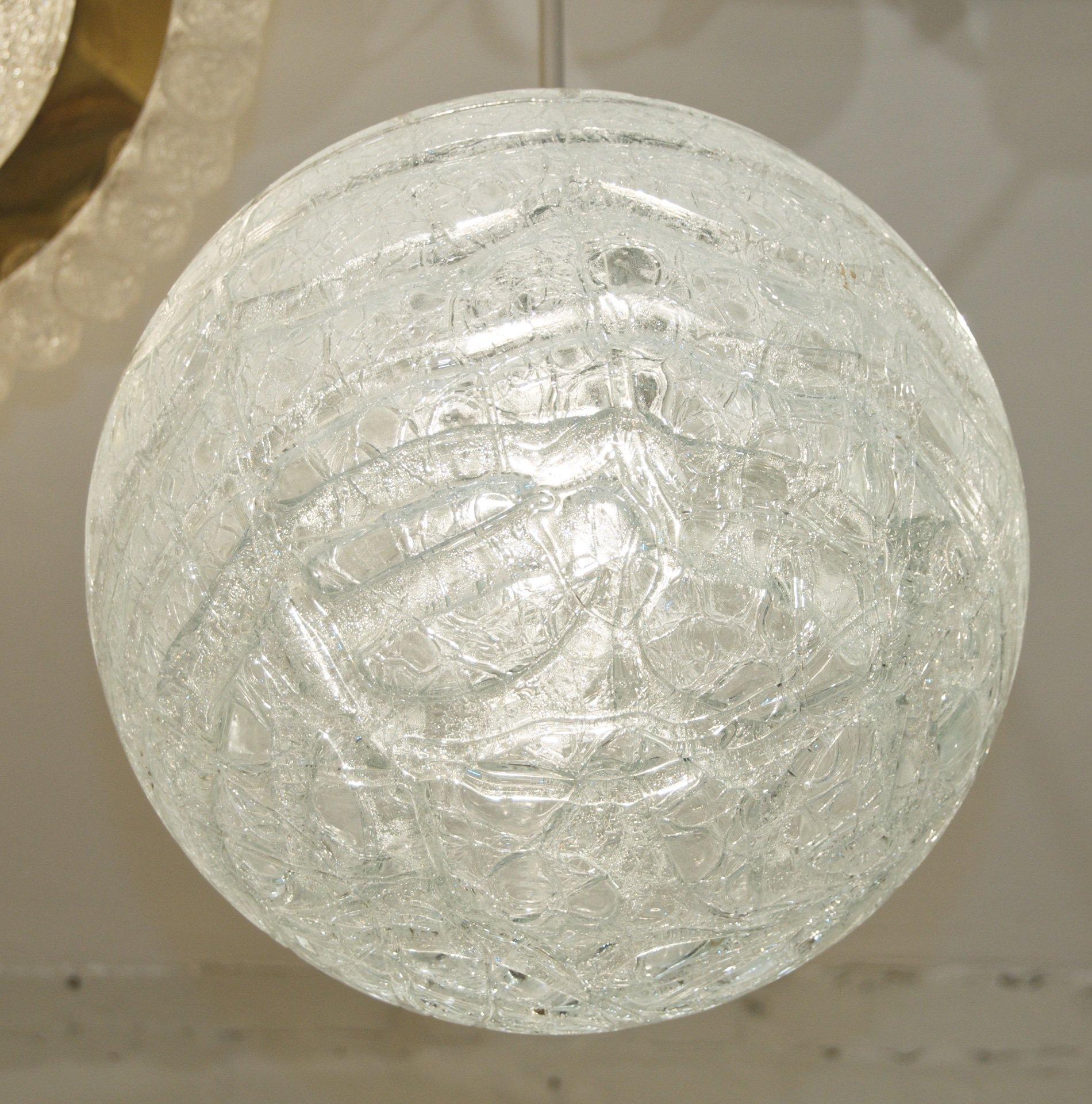 Mid-Century Modern Massive Crackle Glass Doria Globe For Sale
