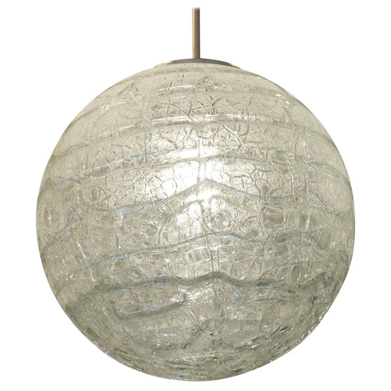 Massive Crackle Glass Doria Globe For Sale