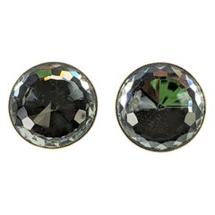 Clips d'oreilles en cristal massif Yves Saint Laurent