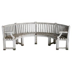Massive Curved Garden Bench