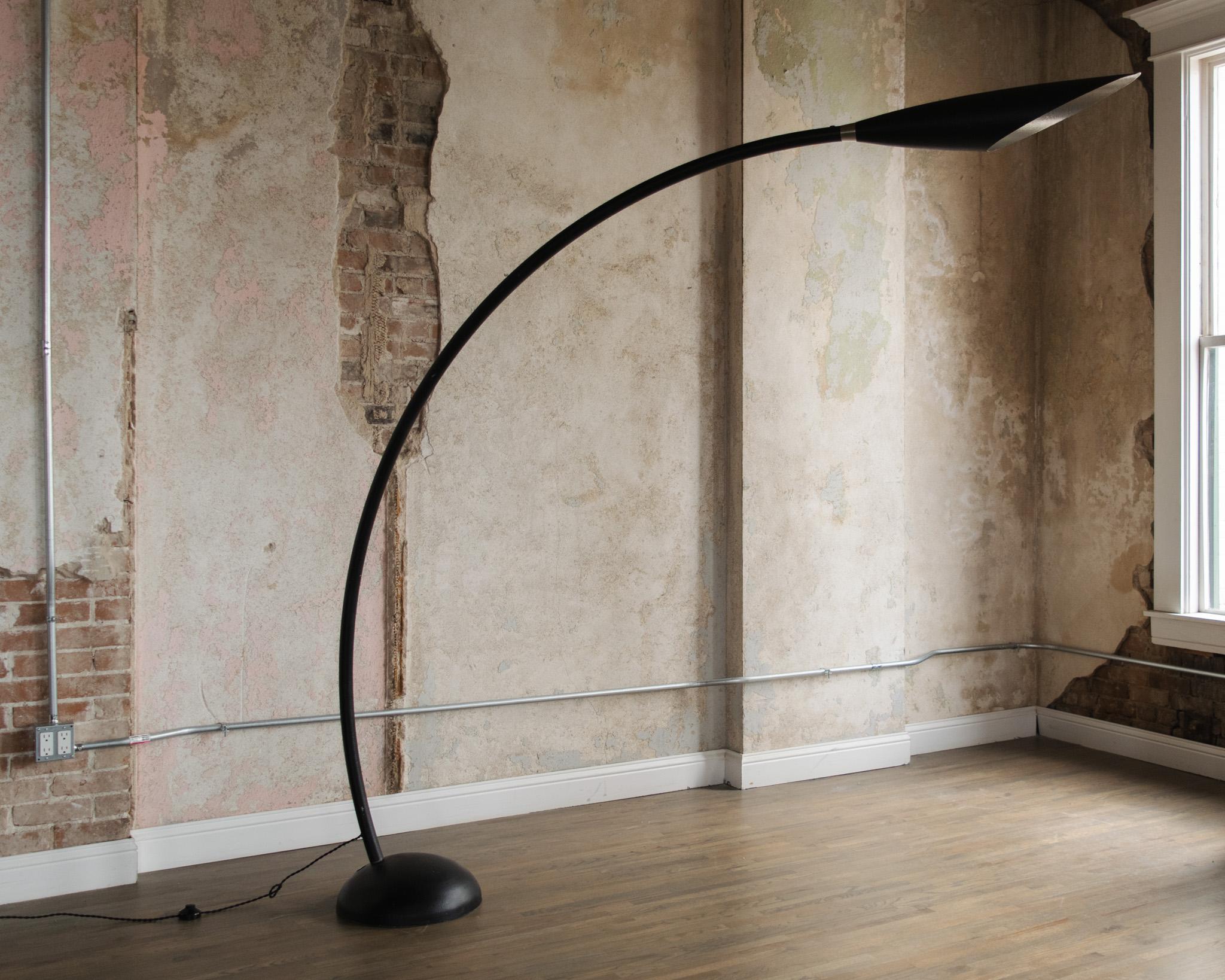 Late 20th Century Massive Curved Italian Floor Lamp For Sale