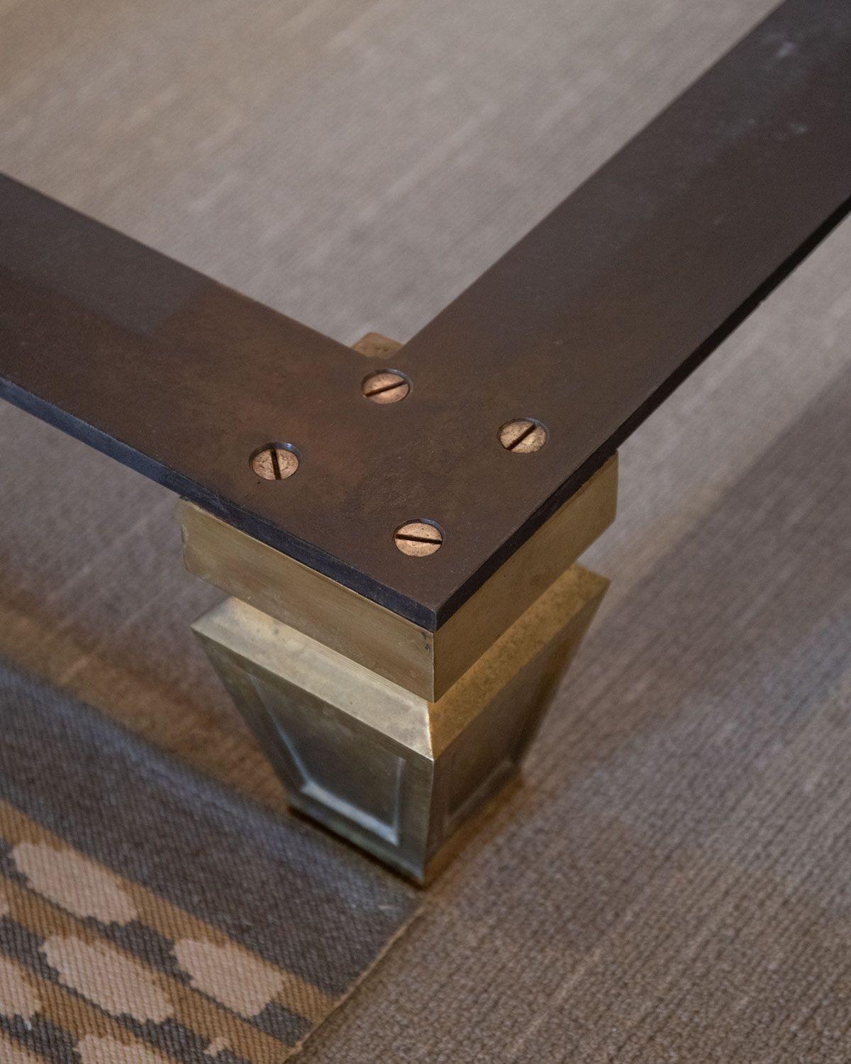 Massive Custom 10ft Marble & Brass Cocktail / Display Table from Neiman Marcus For Sale 7