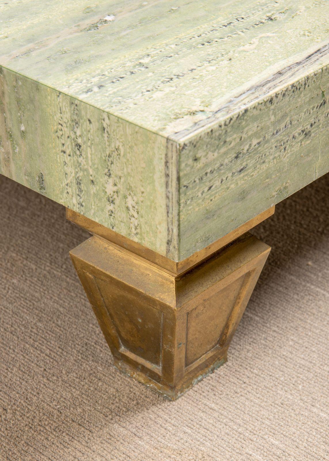Massive Custom 10ft Marble & Brass Cocktail / Display Table from Neiman Marcus For Sale 3