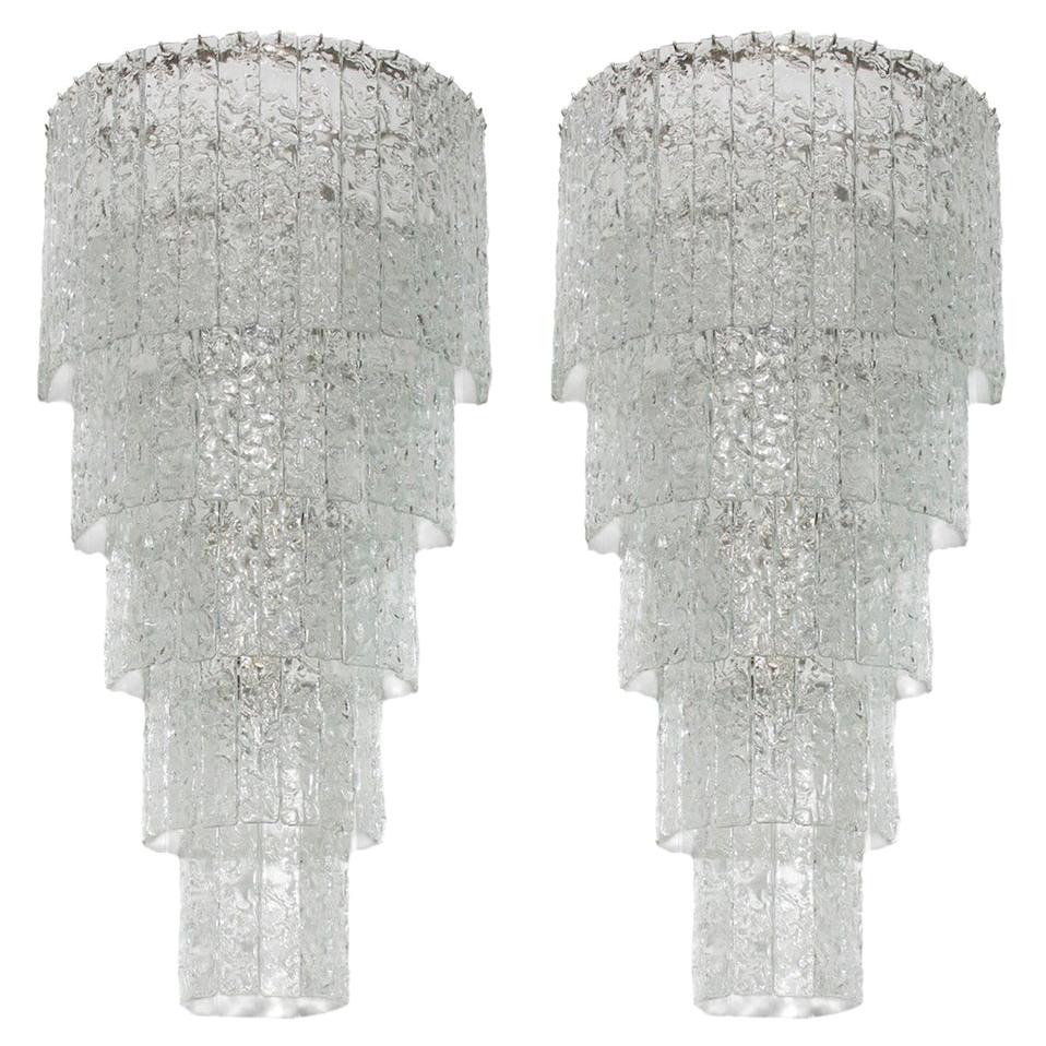 Massive Customizable Pair of Italian Sconces in Murano Glass Italy Contemporary For Sale