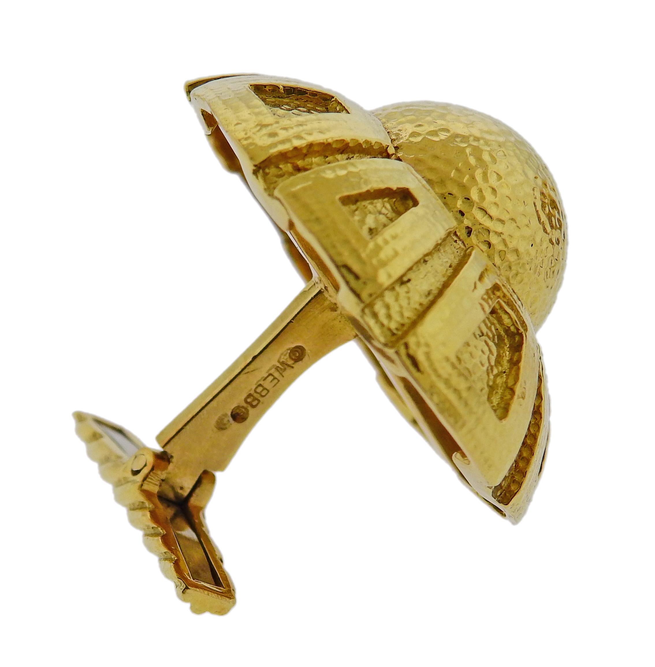 Massive David Webb Gold Cufflinks In Excellent Condition For Sale In New York, NY