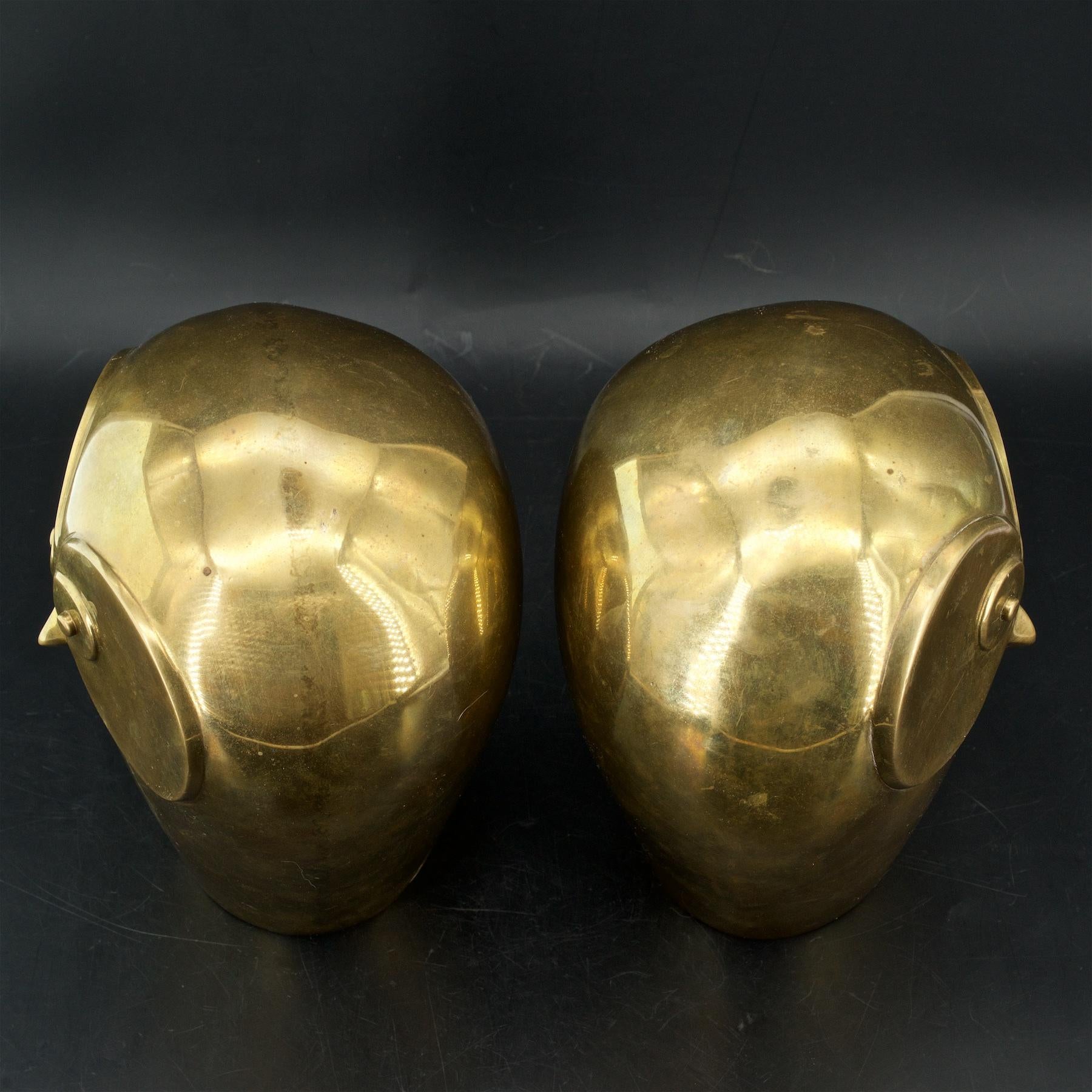 vintage brass owl bookends