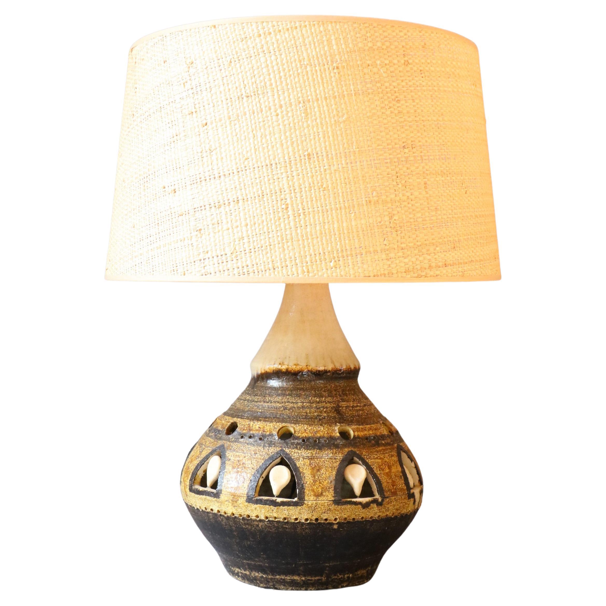 Massive Double Lighting Ceramic Lamp by Georges Pelletier, 1970s, France For Sale