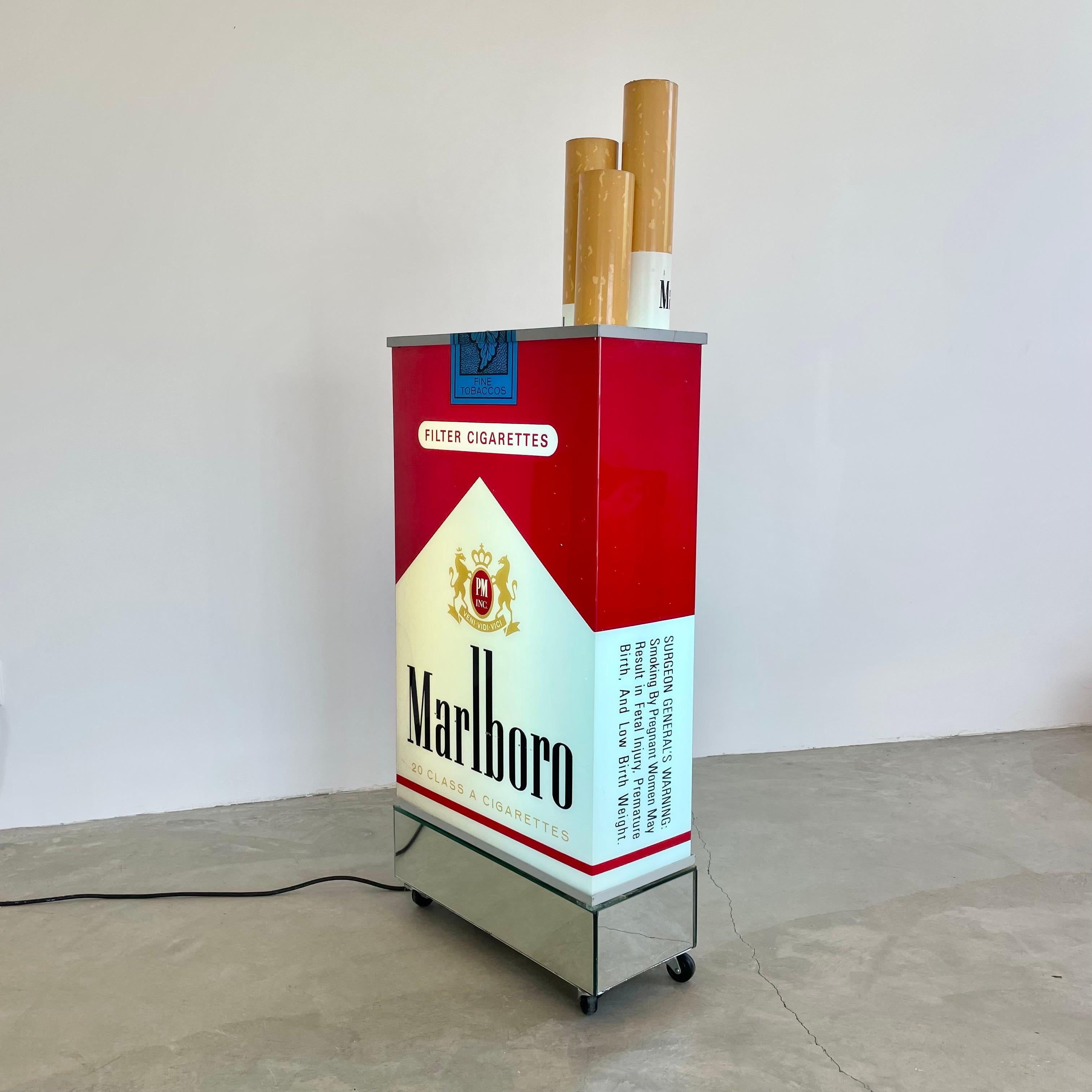 American Massive Double Sided Vintage Marlboro Light Up Cigarette Pack, 1980s, USA