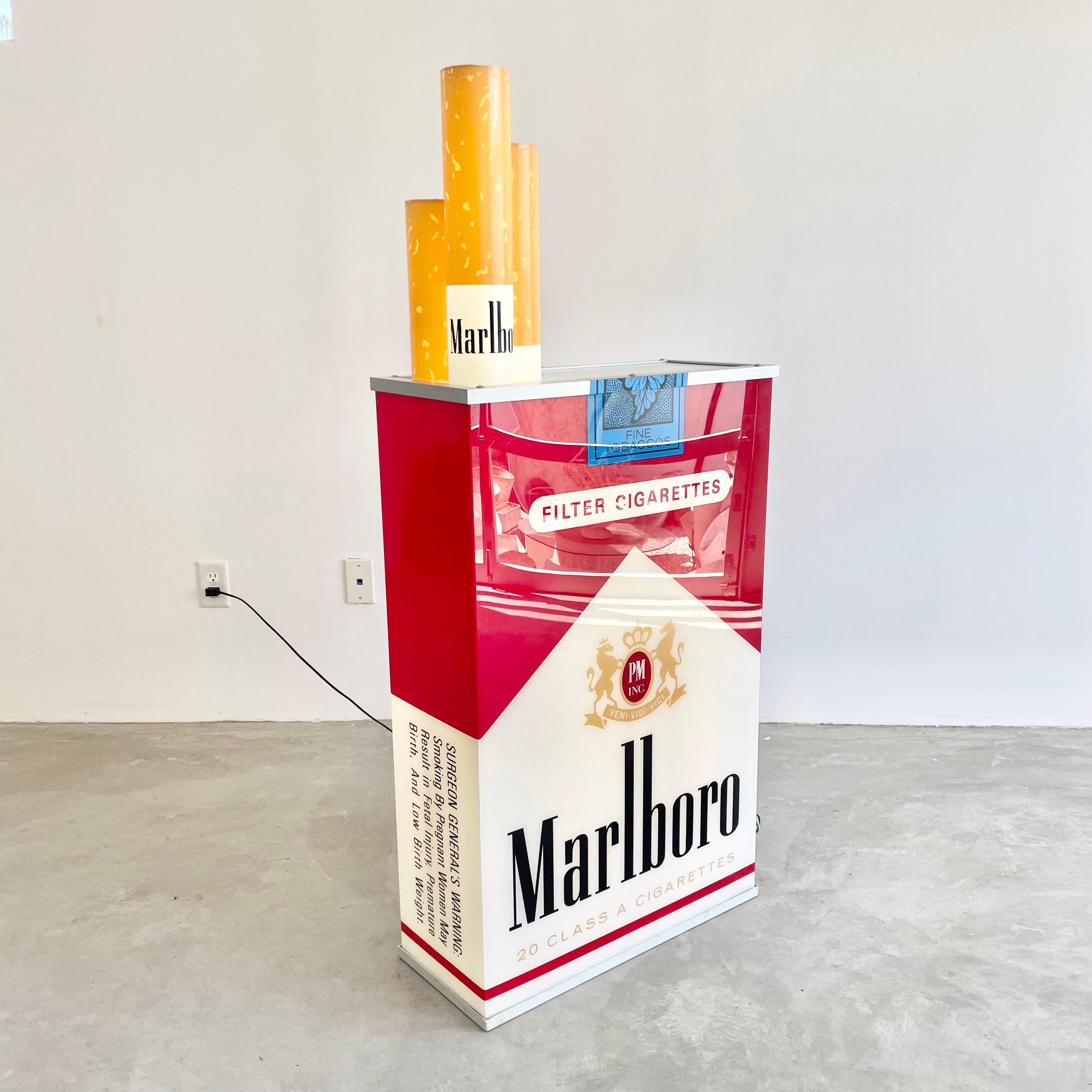 Steel Massive Double Sided Vintage Marlboro Light Up Cigarette Pack