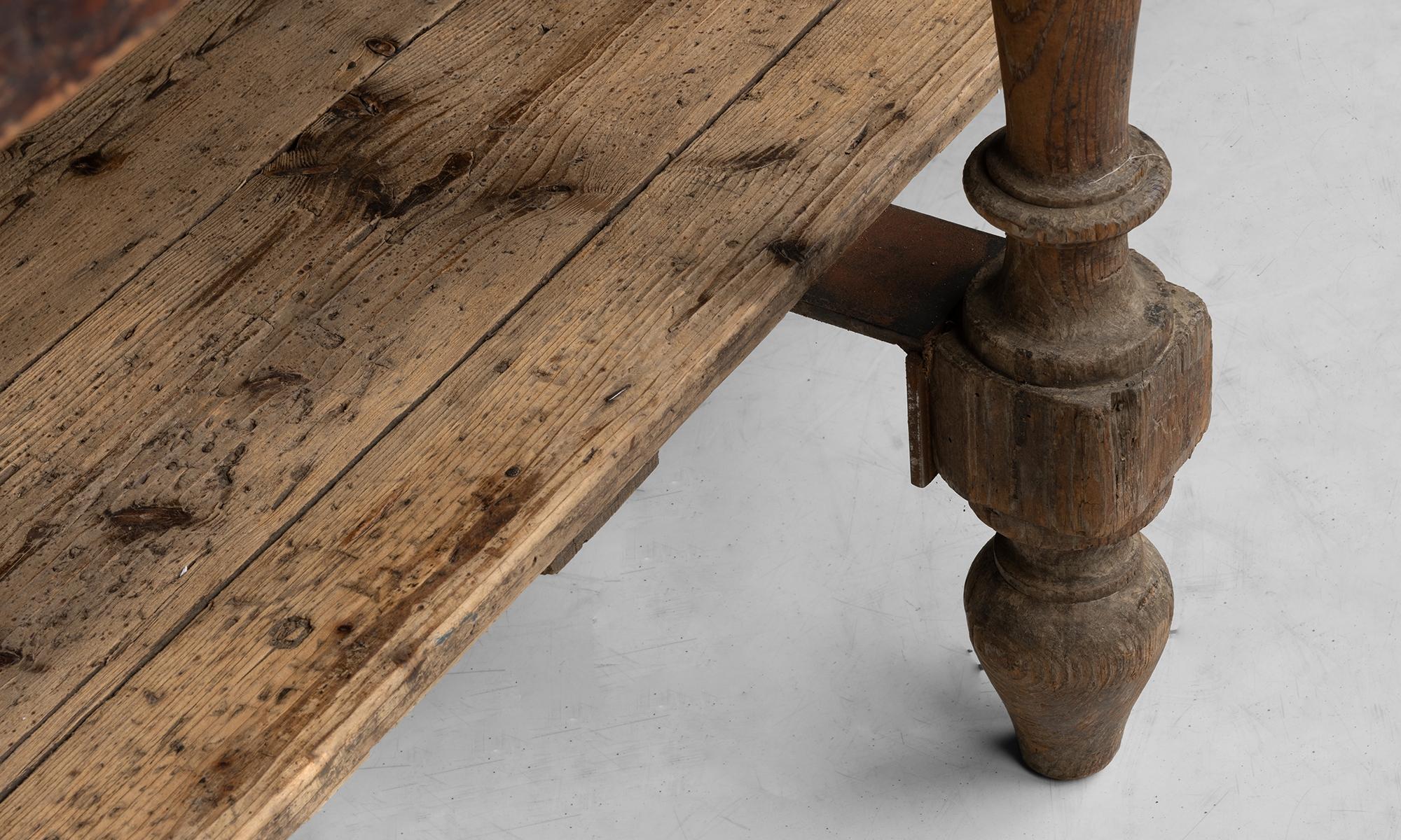 Massive Draper's Table, 13 ft Long, Italy circa 1870 In Distressed Condition In Culver City, CA