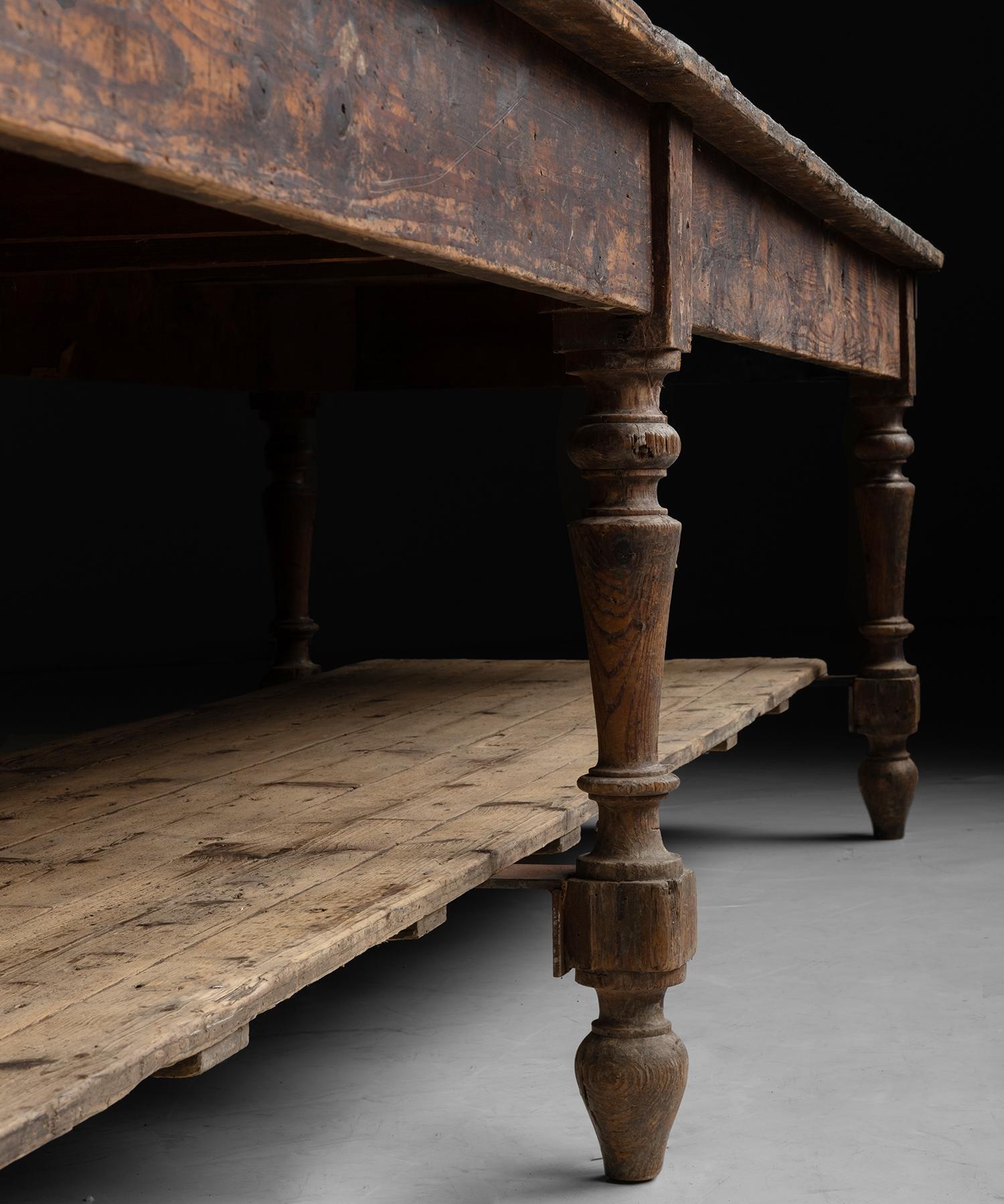 Late 19th Century Massive Draper's Table, 13 ft Long, Italy circa 1870