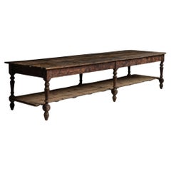 Used Massive Draper's Table, 13 ft Long, Italy circa 1870